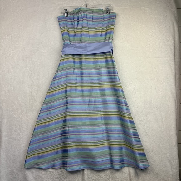 Kathlin Atelier Dresses & Skirts - Vintage Kathlin Argiro Atelier Pastel Stripe Strapless Fitted Long Gown Size 10?